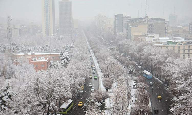 آلودگی هوای تهران برفی